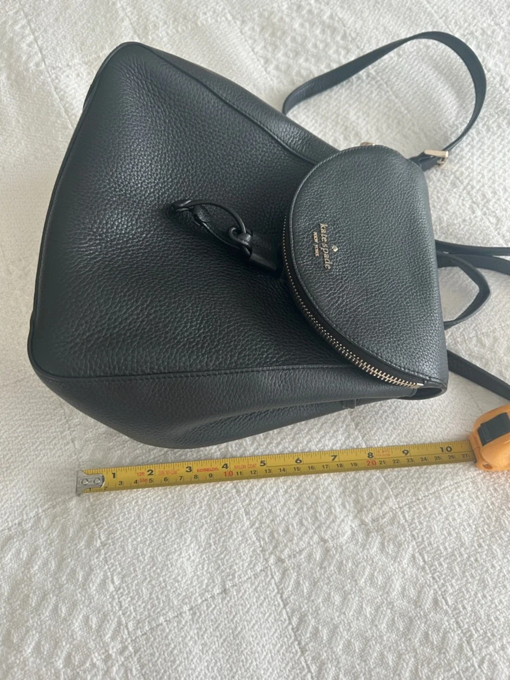 Kate Spade New York Lizzie Medium Flap Backpack - Black Saffiano Leather